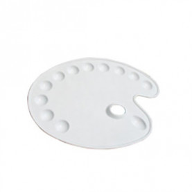 Палитра пластик, овальная 27х36см, 11 ячеек