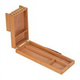 Ящик художника с ячейками и пеналом д/кистей и красок, 3 секции, бук, 32х14х55см