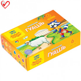 Гуашь "Енот в Греции" 6цв.х 17,5мл., Мульти-пульти