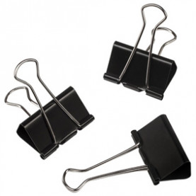 Зажим для бумаг 41мм, черные, 12шт/уп