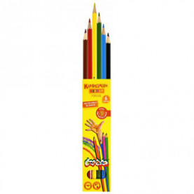Карандаши 6 цв. шестигранные, мягкие, Каляка-Маляка