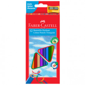 Карандаши цветные Faber-Castell 12цв., трехгран., заточен., картон, с точилкой