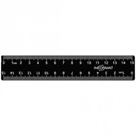 Линейка 15 см. плстик, непрозр., черный, INFORMAT