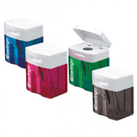 Точилка 1 отв. контейнер, "Perfect", ассорти, Berlingo 