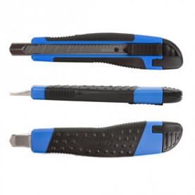 Нож канцелярский 9мм Universal автофиксатор, резин. вставки, BRAUBERG