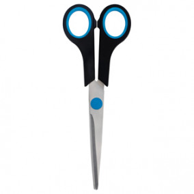 Ножницы 17,1 см, OfficeSpace, черные с синими вставками