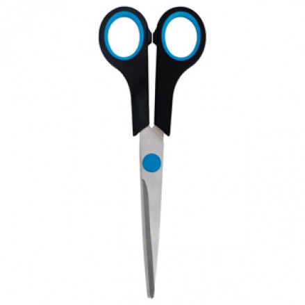 Ножницы 17,1 см, OfficeSpace, черные с синими вставками