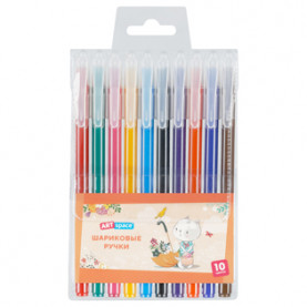 Набор шариковых ручек 10цв. 1мм, "Рисунки. Funny animals", ArtSpace