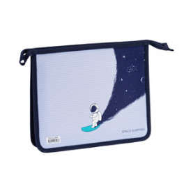 Папка д/тетрадей А5 1 отд. "Space Surfing", лам.картон, на молнии, ArtSpace 