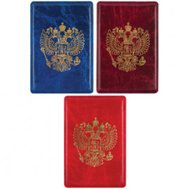 Обложка-карман для проездных, карт, пропусков, ГЕРБ, 98х65мм, ПВХ, золото, Спейс