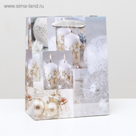Пакет ламинат вертик. "Свечи и подарки" 18х23х10см