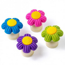 Точилка 1 отв, "Цветок" ластик, контейнер, ассорти, Yalong