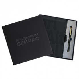 Ежедневник А5 н/дат, "Ctl+Alt+Del" + ручка, кожзам, подар.коробка, черный, BG