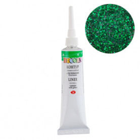 Контур универсальный с блестками зелеными 18мл Декола
