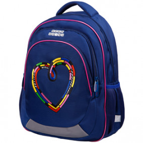 Рюкзак "Colorful heart" 40*29*19см, 3 отд, 2 кармана, анатомическая ЭВА спи, Berlingo Bliss