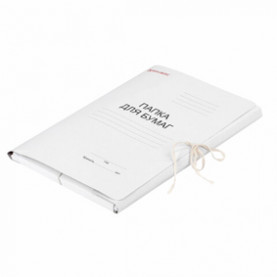 Папка на завязках Папка для бумаг, мел. картон 320 г, BRAUBERG