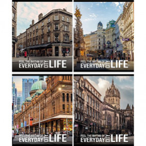 Тетрадь 96л А5 клетка Города, Creativiki 