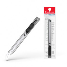 Нож канцелярский 9мм. металл, с автомат. фиксацией лезвия, ЕК