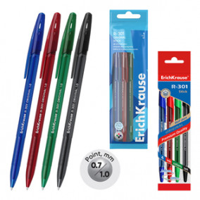Набор шариковых ручек 4цв., 1мм, R-301 Stick Original, ЕК