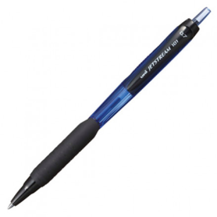 Ручка шариковая автомат. 0.7мм, Uni JetStream, масл.стержень, грип, синяя/черная