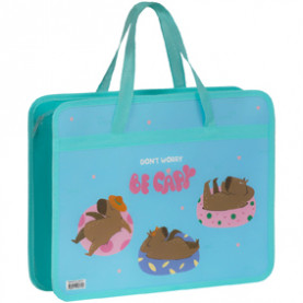 Папка с ручками A4 на молнии "Be Capy", 75мм, пластик, Спейс