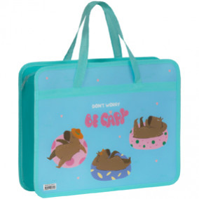 Папка с ручками A4 на молнии "Be Capy", 75мм, пластик, Спейс