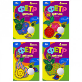 Цветной фетр А4, 4л/4цв, 2мм, "Чудо-Фрукты" BG 