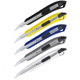 Нож канцелярский 9мм "Razzor 200", auto-lock, металл. направл., ассорти, Berlingo