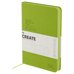Ежедневник н/дат. А5, "Create"136л., твердый,  кожзам, цв, срез,  ассорти, BG
