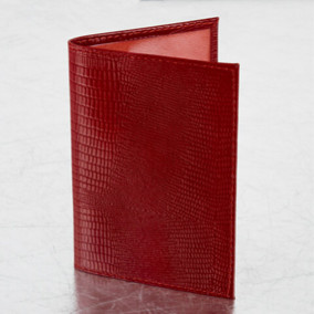 Обложка для паспорта "PASSPORT", кожа ящерица, красный, Brauberg