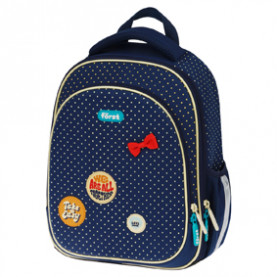 Ранец "Горошек" 37*28*16см, 1 отд, 2 кармана, анат. спинка, Först F-LIGHT