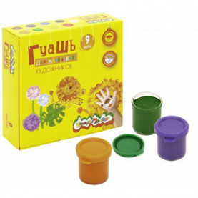 Гуашь "Для самых маленьких художников" 9цв.х 17мл., Каляка-Маляка