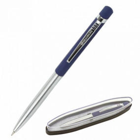 Ручка шариковая 0,5мм, "Ottava" корпус серебристый с синим, Brauberg