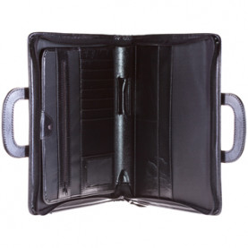 Папка деловая "Carina" имп. кожзам, на молнии, выдвижная ручка, Спейс