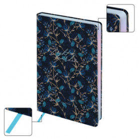 Ежедневник А5 н/дат, "Night garden. Blue", тон. блок, цветной срез, кожзам, Greenwich Line