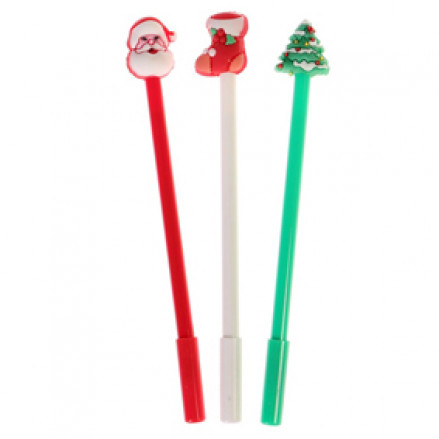 Ручка гелевая 0,5 мм, "С Новым годом!", ассорти, синий