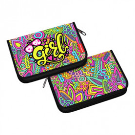 Пенал-книжка "Cool Girl" 135x205x30мм, пластик, ErichKrause® 