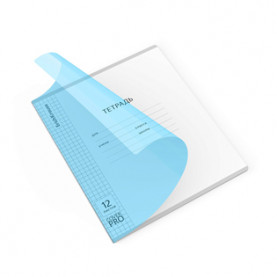 Тетрадь 12л клетка, пластик. обложка, ассорти, Классика, ЕК