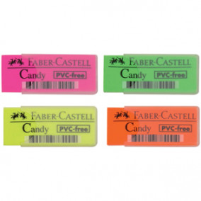 Ластик Faber-Castell "Candy", прямоугольный, пластиковый футляр, 50*20*10мм
