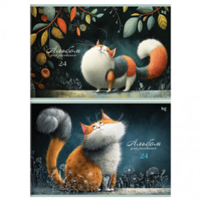 Альбом для рисования 24л А4 "МяуMix", скрепка, BG 