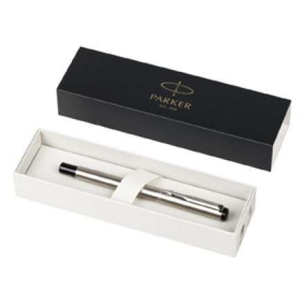 Ручка перьевая Parker Vector Stainless Steel, корпус серебристый, дет. нерж. сталь,синяя