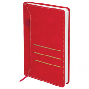 Ежедневник А5 н/дат, Slot, под кожу, держатель, 160л, ассорти, Brauberg