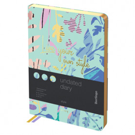 Ежедневник А5 н/дат, "Style", 136л, кожзам, зол.срез, ассорти, Berlingo