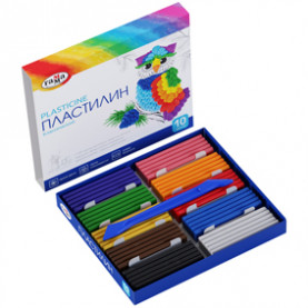 Пластилин Классический 10цв. 200гр. со стеком, Гамма