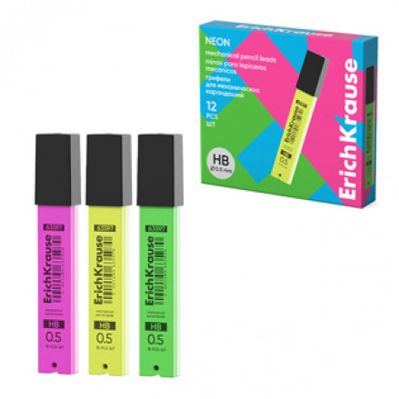 Грифели для карандашей 0,5мм НВ, 15шт. Neon, ЕК