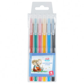 Набор шариковых ручек 6цв. 1мм, "Рисунки. Lovely animals", ArtSpace