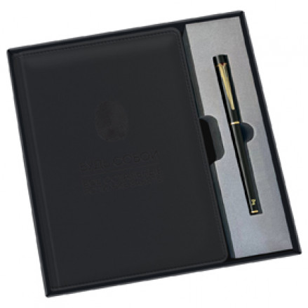 Ежедневник А5 н/дат, "Будь собой" + ручка, кожзам, подар.коробка, черный, BG