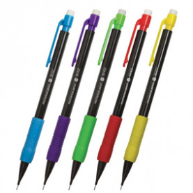 Карандаш механический 0,5мм, College MP-422, ластик, рез.грип, корп. черный, Staff