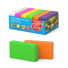 Мягкий пластилин ArtBerry® Neon с Алоэ Вера 6 цветов, 300г