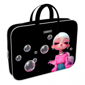 Папка с ручками A4+ на молнии Bubble Girl, ткань, ErichKrause® 
